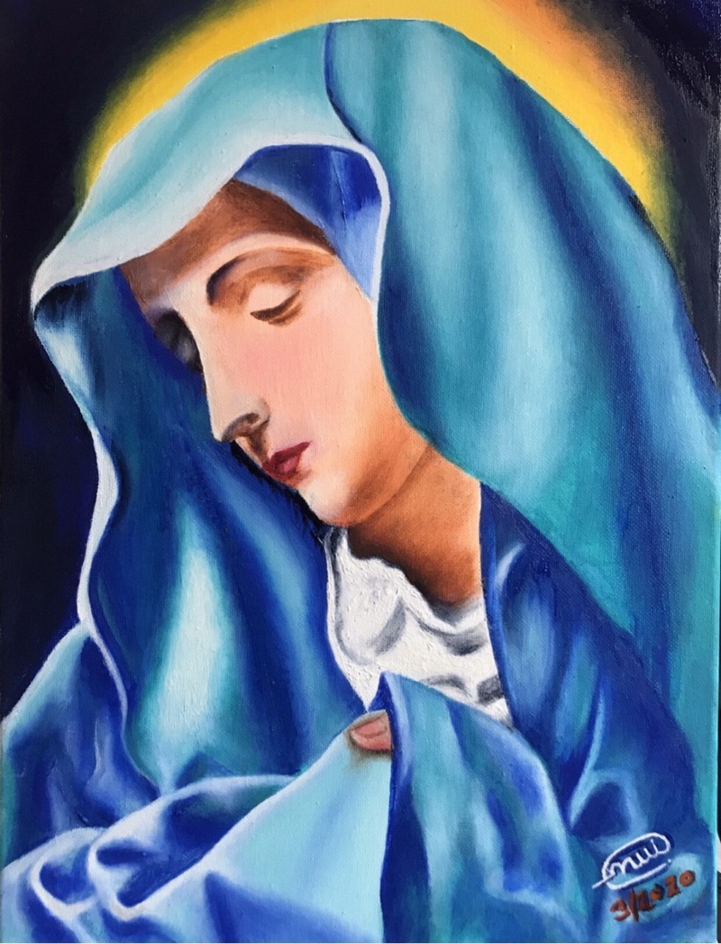  " Our Lady in Blue " ศิลปะเพื่อพระเจ้า โดย ศรินทร เมธีวัชรานนท์