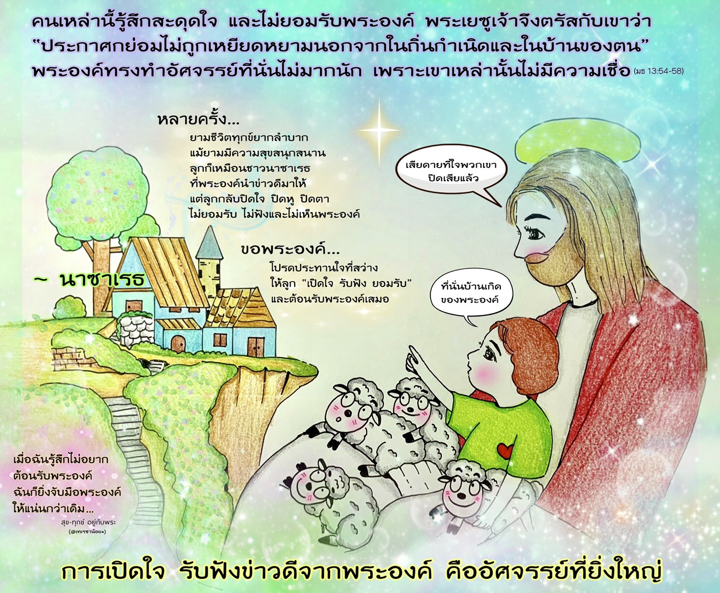 "คนเหล่านี้รู้สึกสะดุดใจ และไม่ยอมรับพระองค์...." (มธ.13:54-58)